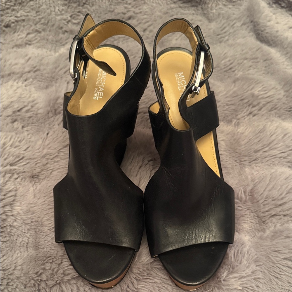 Michael Kors Black Open-Toe Heels